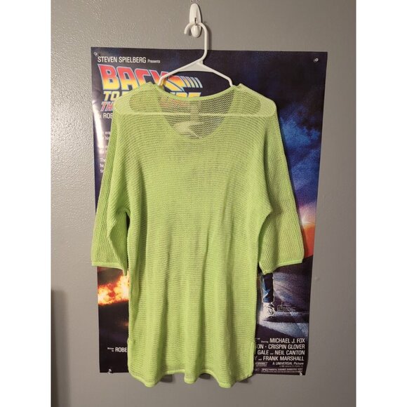 Easywear By Chicos Lime Green Mesh Blouse Women's Size 2 Swimsuit Cover - Picture 3 of 6